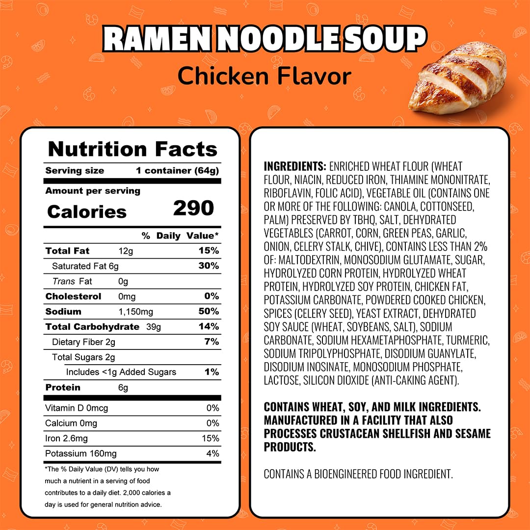 Maruchan Instant Lunch chicken dry ingredients ready for a hot meal on the go.