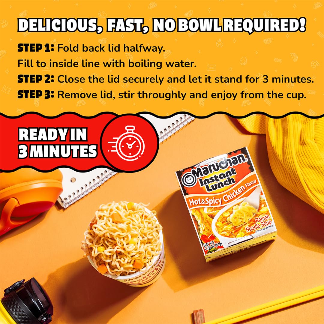 Maruchan Instant Lunch college-snack suitable for late-night study sessions.