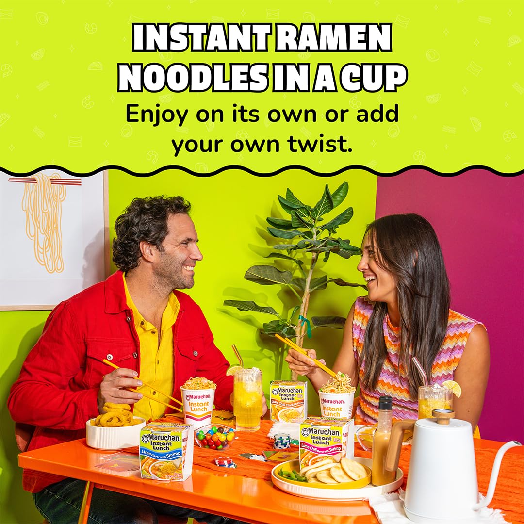 Maruchan Instant Lunch lime chili flavor boosts appetite with bright aroma.