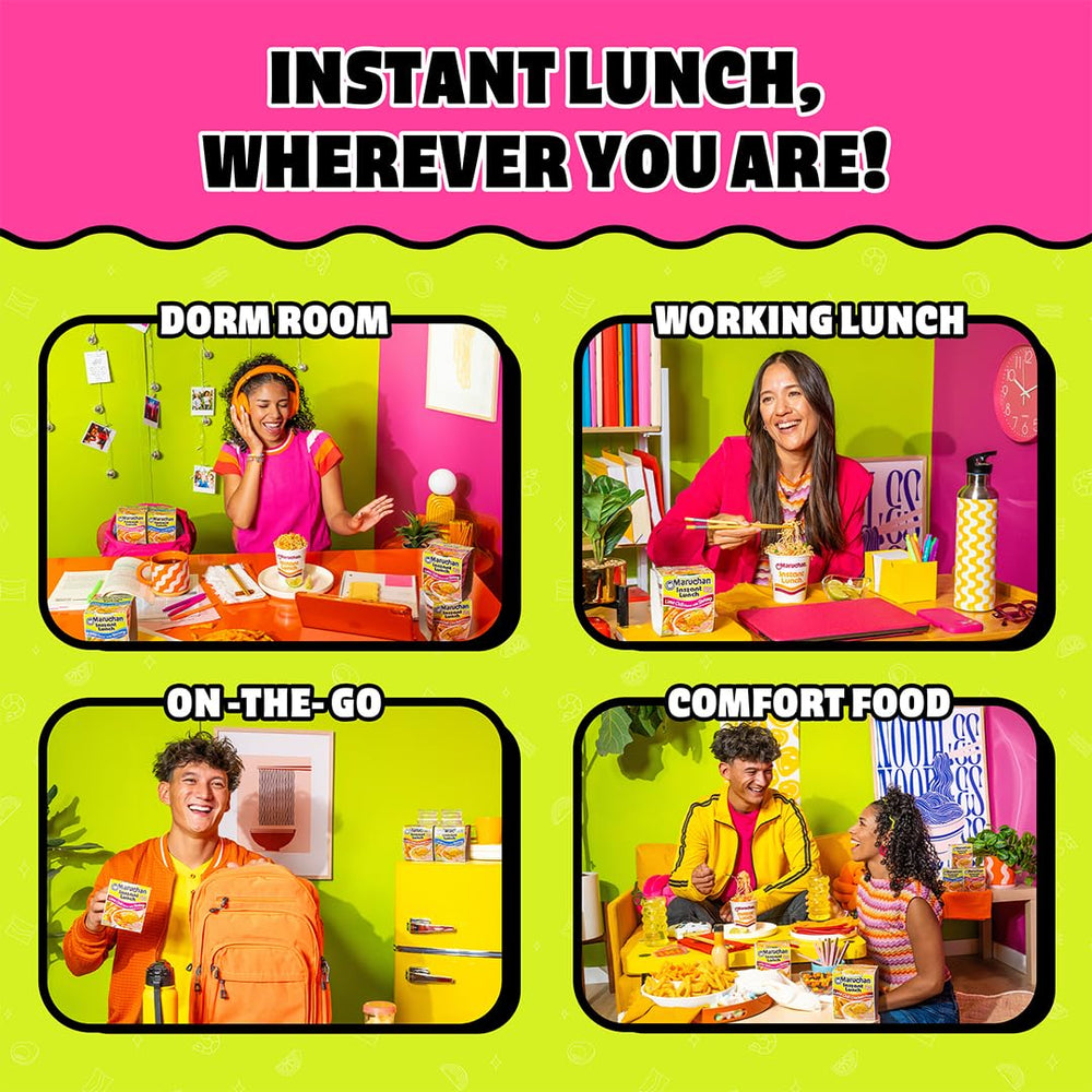 Maruchan Instant Lunch Lime Chili Shrimp 12-pack display emphasizes value