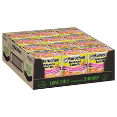 Maruchan Instant Lunch Lime Chili Shrimp cup ready for a quick meal on the go