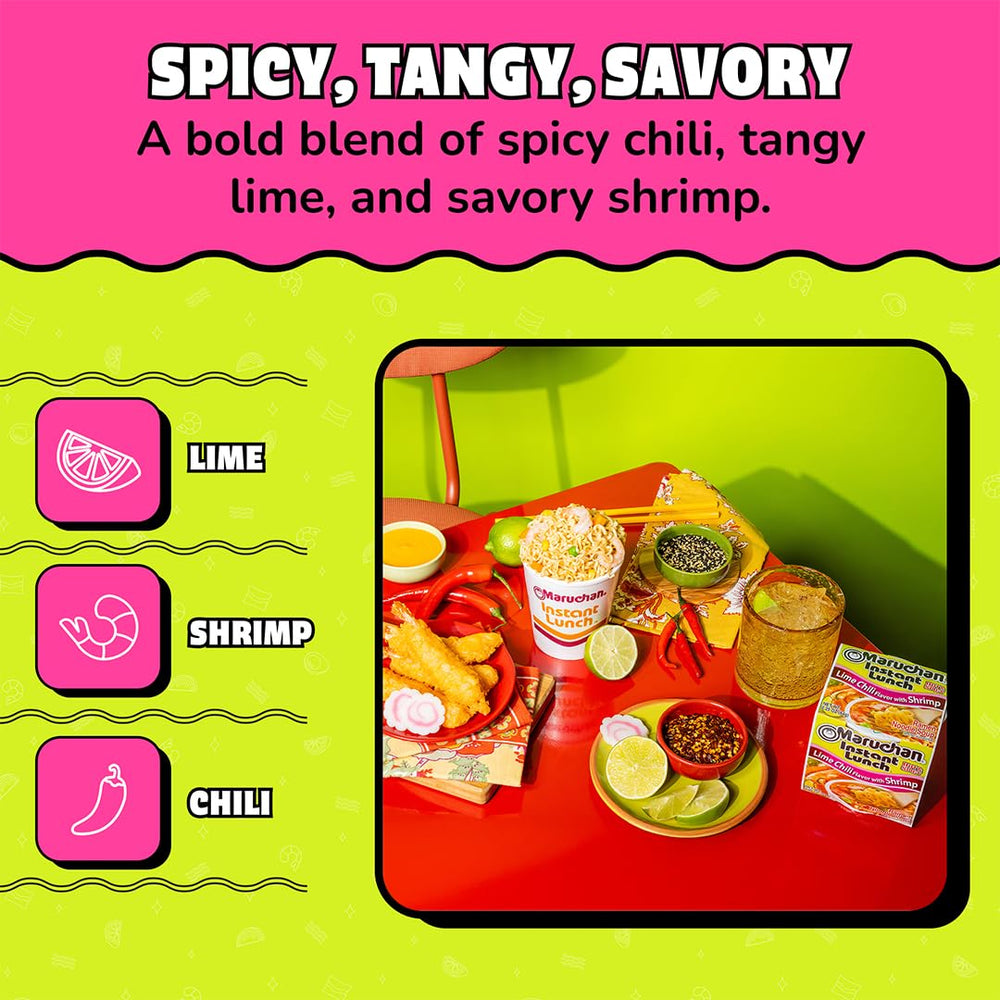 Close-up of shrimp bits in Maruchan Instant Lunch Lime Chili Shrimp