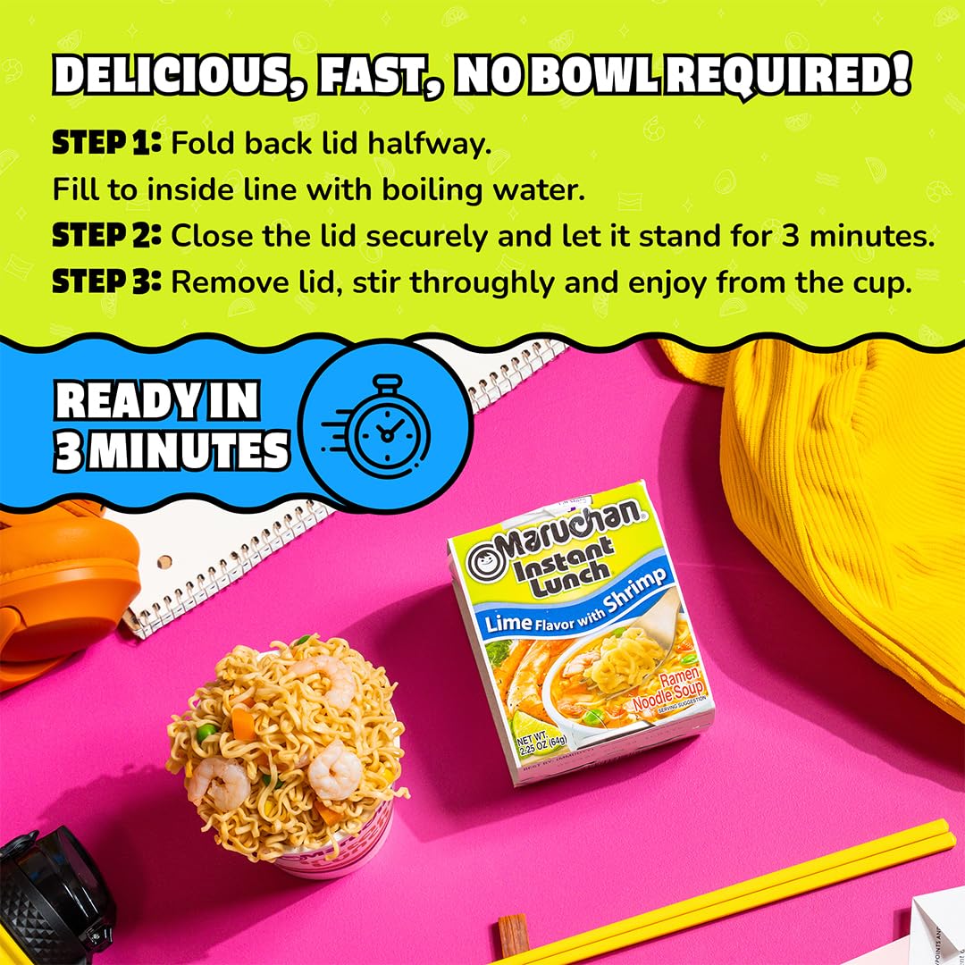 Maruchan Instant Lunch pack12 provides convenient meals for students and families