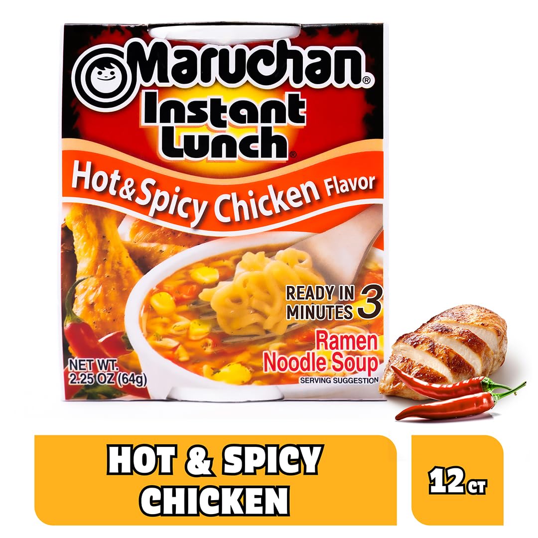 Maruchan Instant Lunch twelve-pack display for convenient retail and sharing.