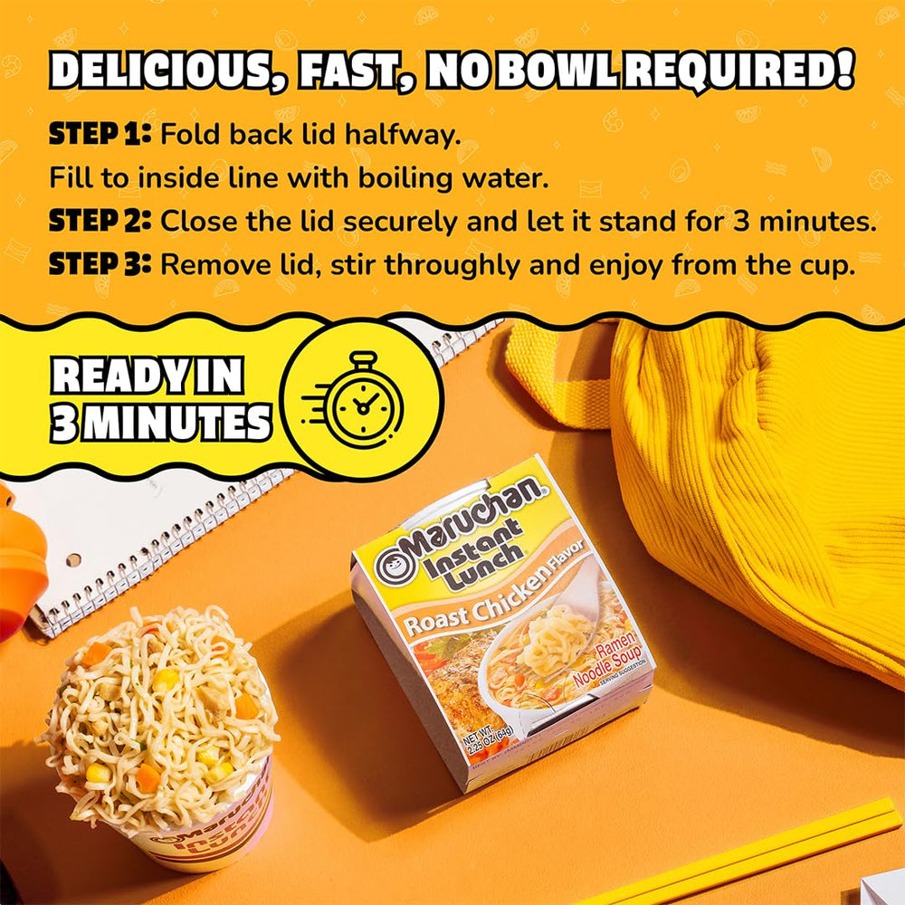 Maruchan Instant Lunch roast chicken cup enjoyed on a camping trip.