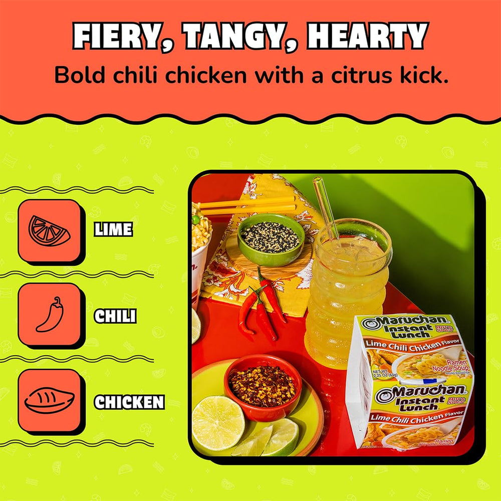 Maruchan Instant Lunch steaming noodles in cup offers a comforting aroma.