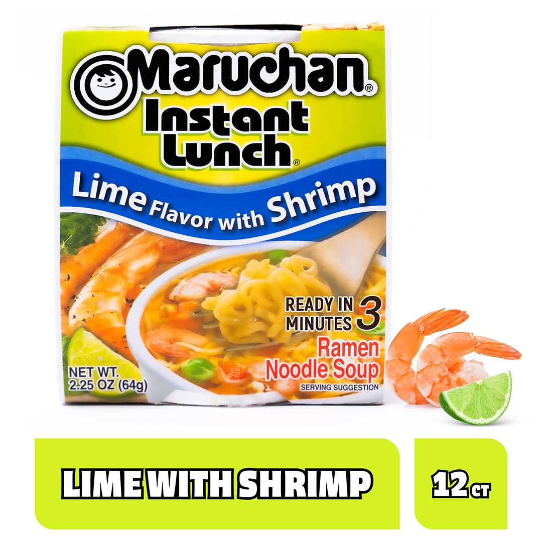 Maruchan Instant Lunch tangy lime flavor with shrimp offers a bright taste