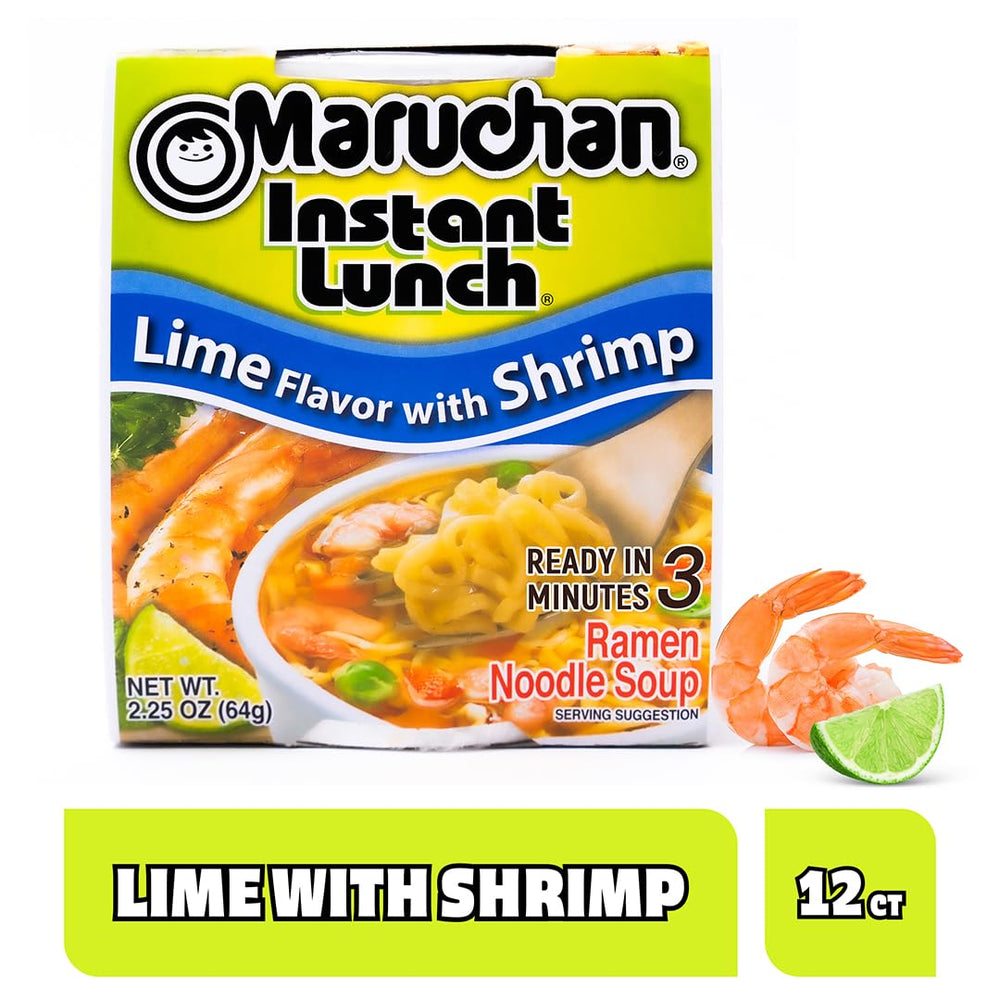 Maruchan Instant Lunch tangy lime flavor with shrimp offers a bright taste