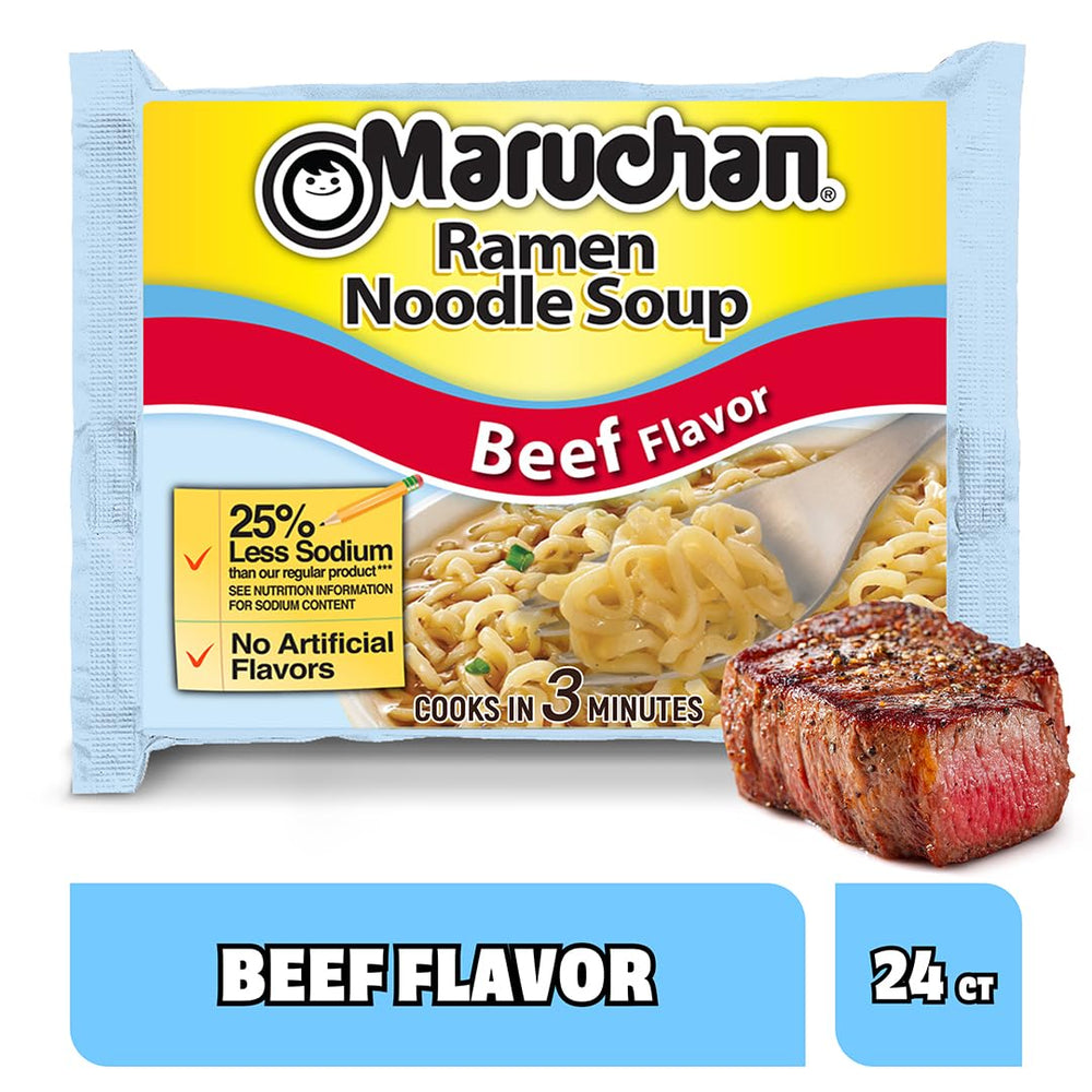 Adding seasoning to Maruchan Less Sodium Beef Ramen for flavor