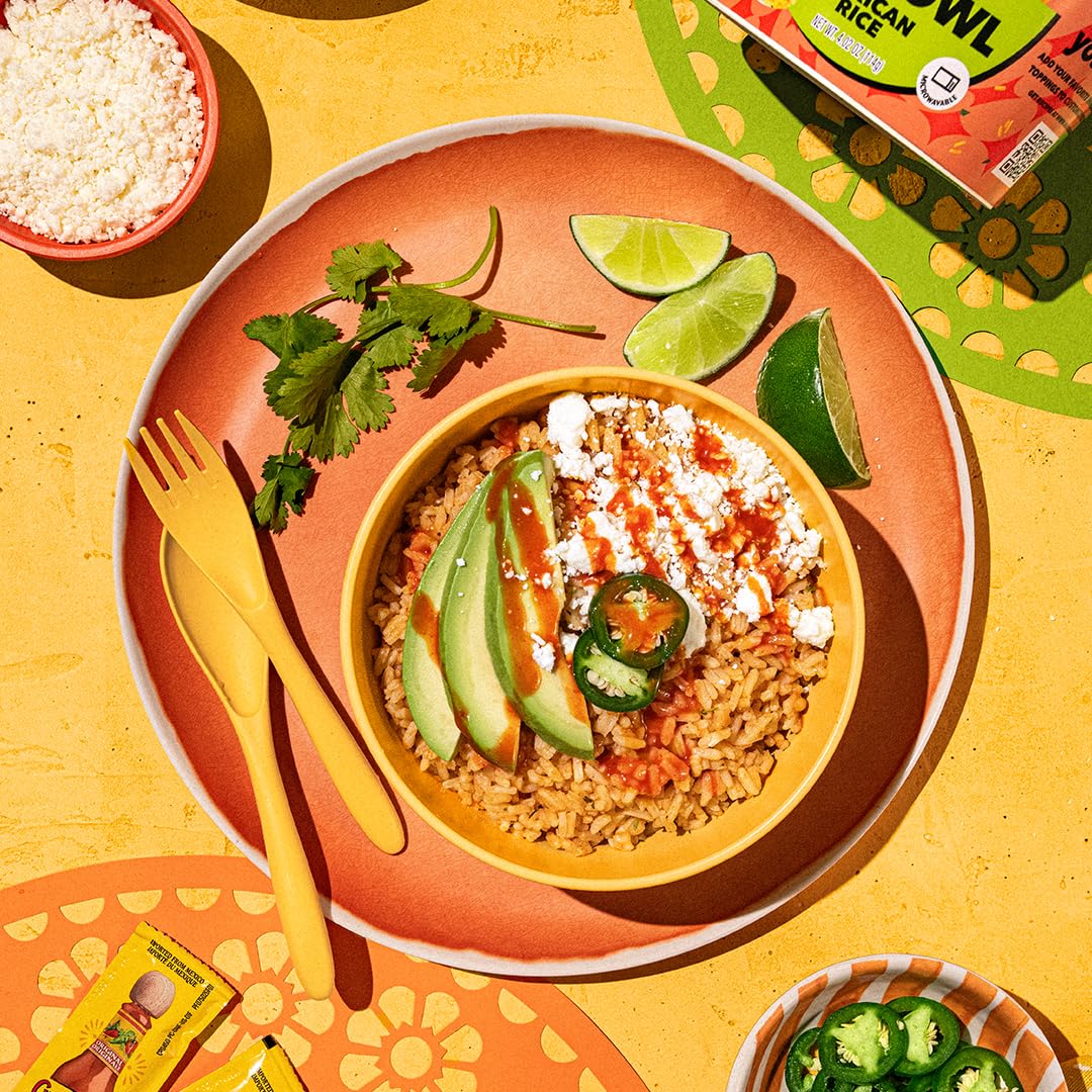Maruchan microwavable rice bowl preparation shown for busy days.