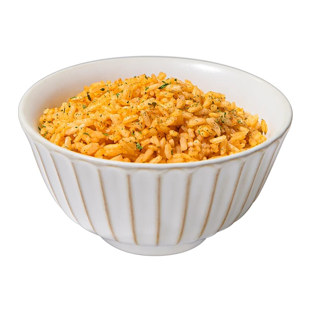 Maruchan microwavable Mexican rice bowl served on a table.