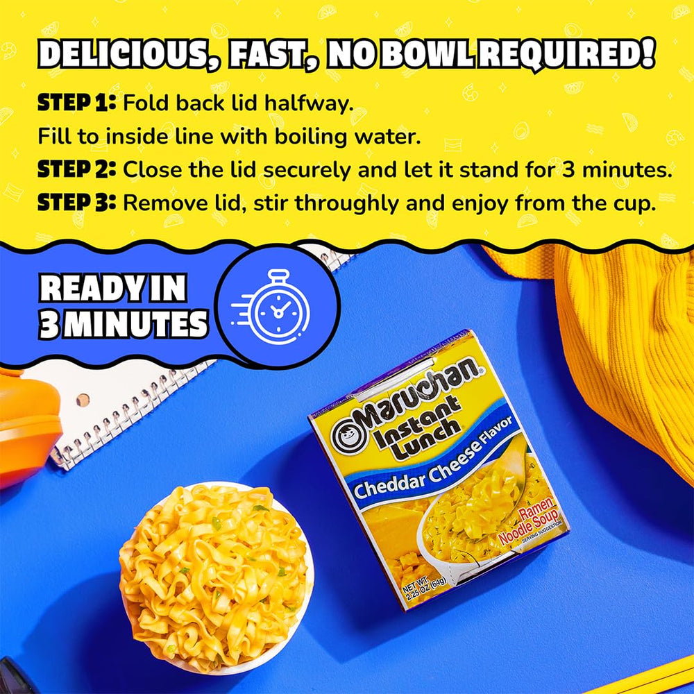 Maruchan on-the-go-must-have signals portable, grab-and-go meals.