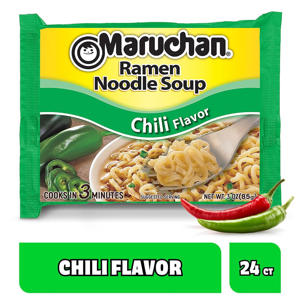 Maruchan Ramen Chili broth closeup with rich color