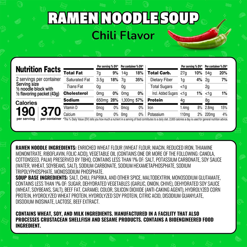 Maruchan Ramen Chili noodles steaming in a bowl
