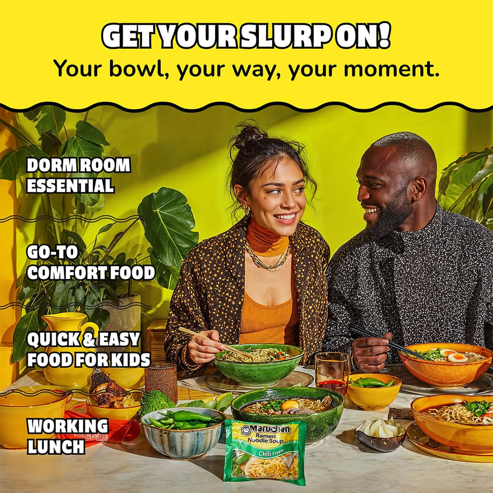 Maruchan Ramen Chili packaging front in pantry