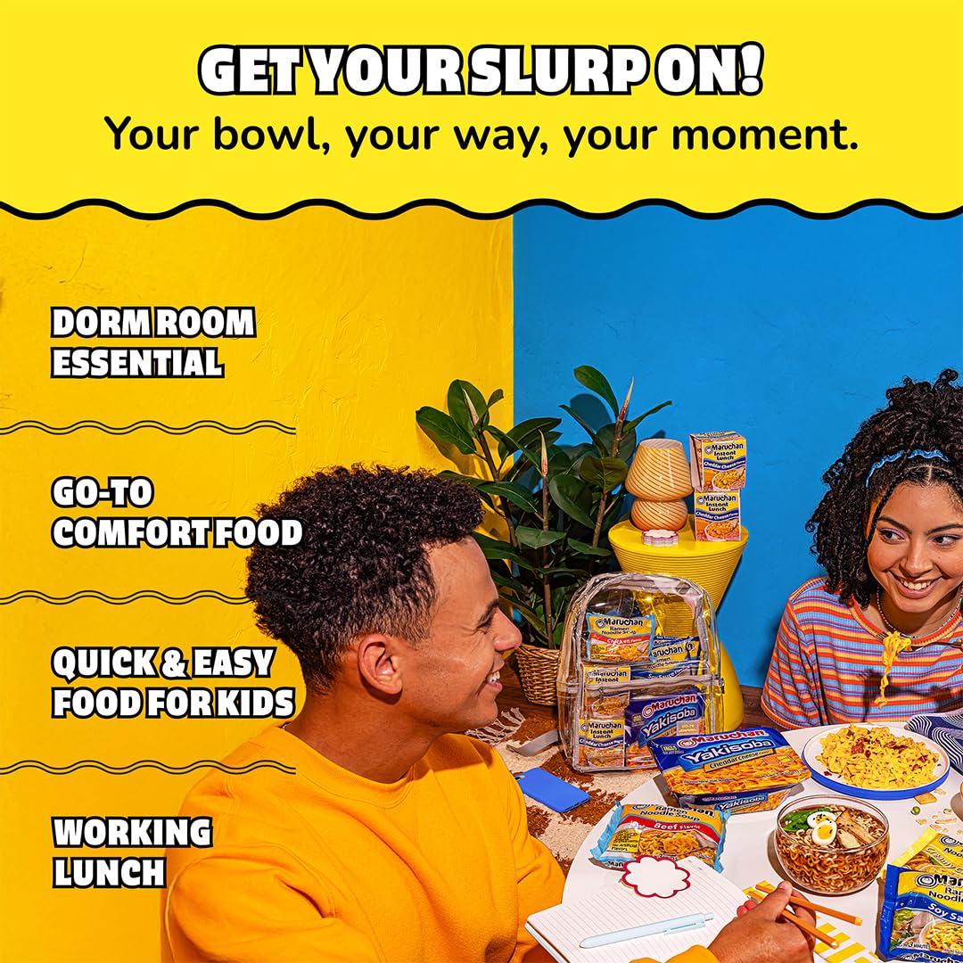 Maruchan ramen offers classic soy flavor for versatile meals.