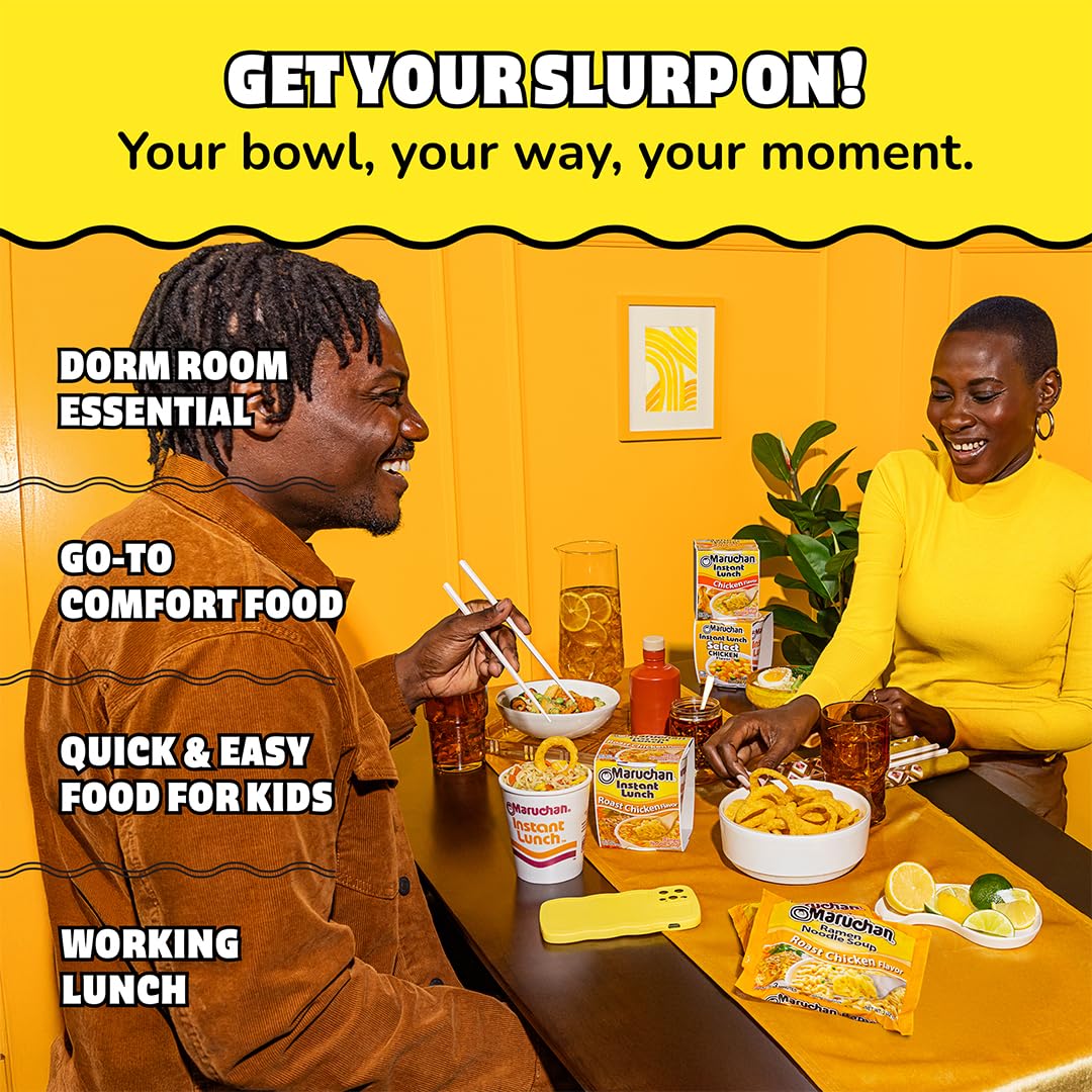 Maruchan Roast Chicken lunch idea in a cup.