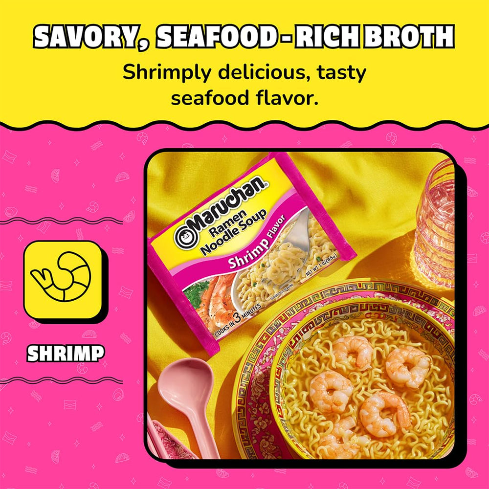 Maruchan Shrimp Ramen seasoning packet enriching the seafood flavor