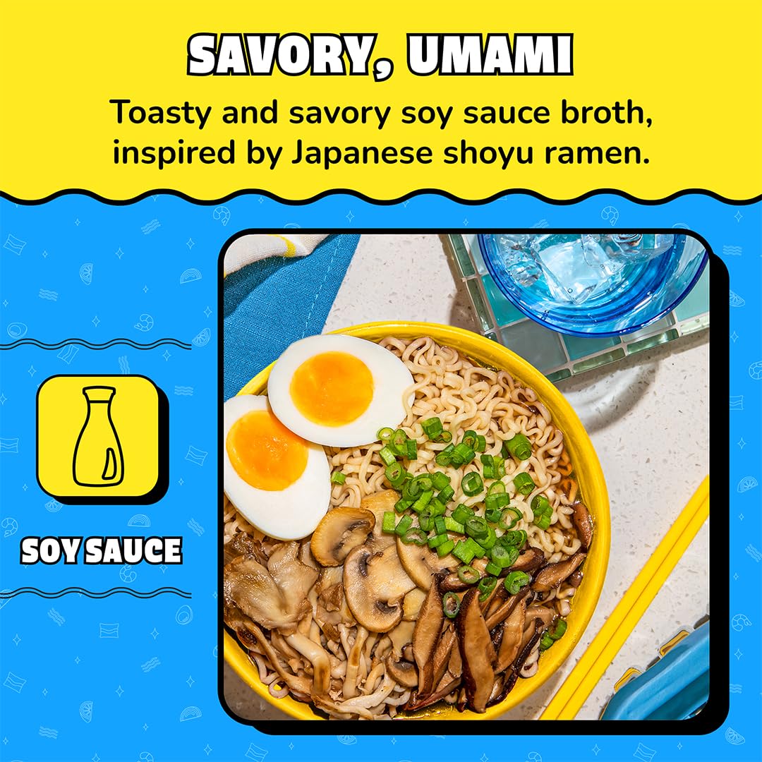 Maruchan Soy Sauce ramen seasoning packet adds depth.