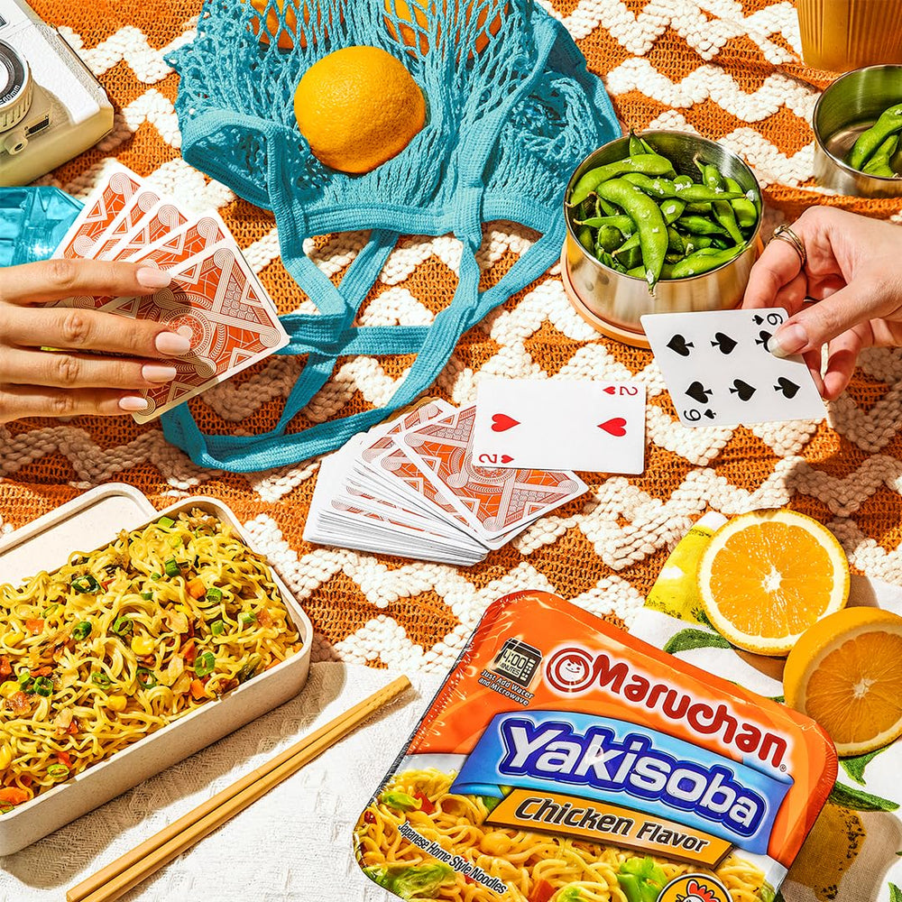 Maruchan Yakisoba Chicken steaming-bowl—aromatic, quick comfort in minutes.