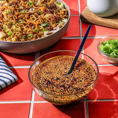 Maruchan Yakisoba Teriyaki Beef with vegetables for adding your own toppings.