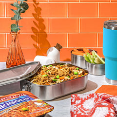 Maruchan Yakisoba Teriyaki Chicken microwave-tray, quick heat for a satisfying meal.