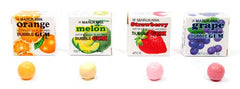 Marukawa bubble gum display pack, vibrant assortment encourages casual tasting sessions