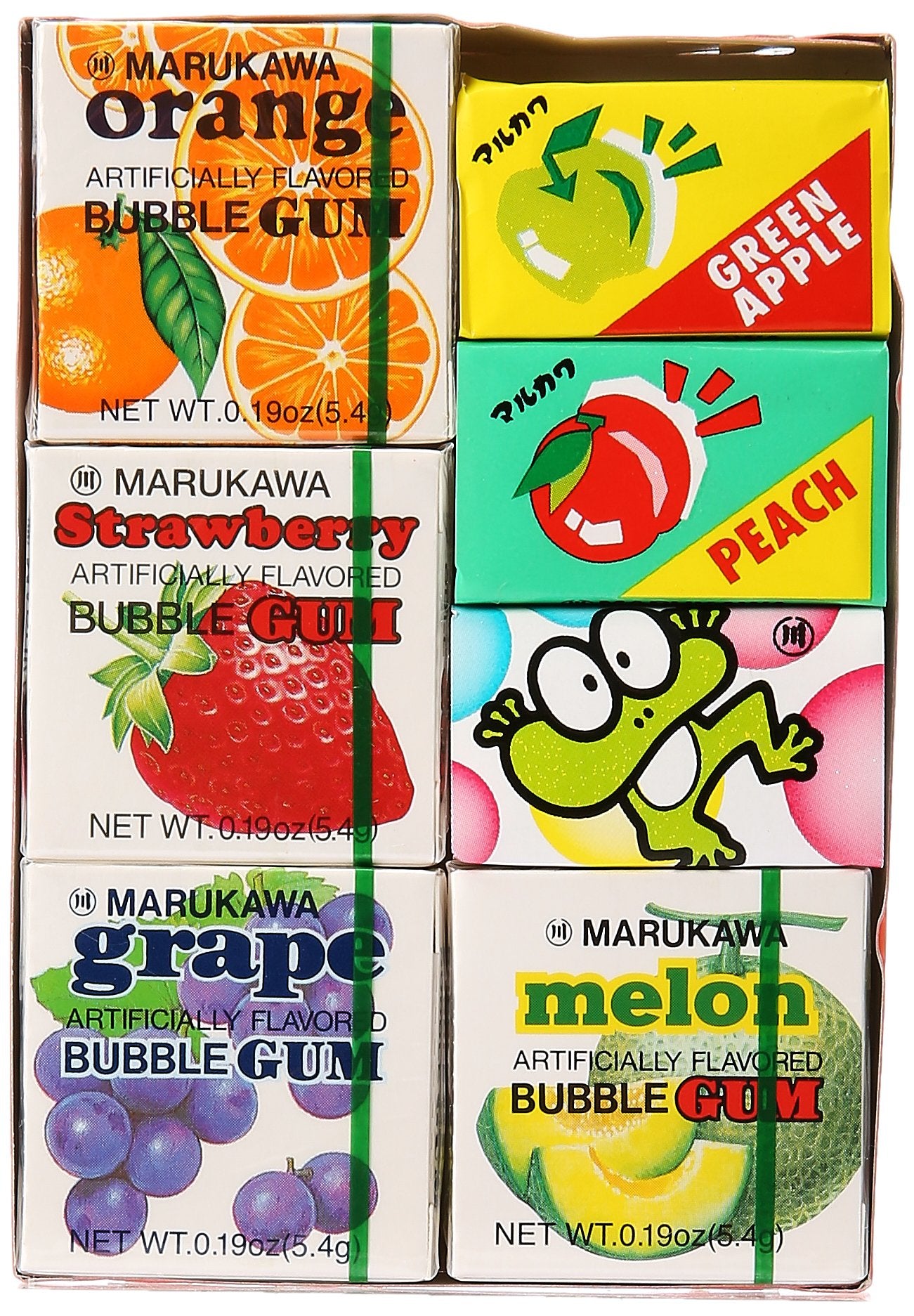 Marukawa seven-pack bubble gum sampler orange flavor for a zesty citrus bite