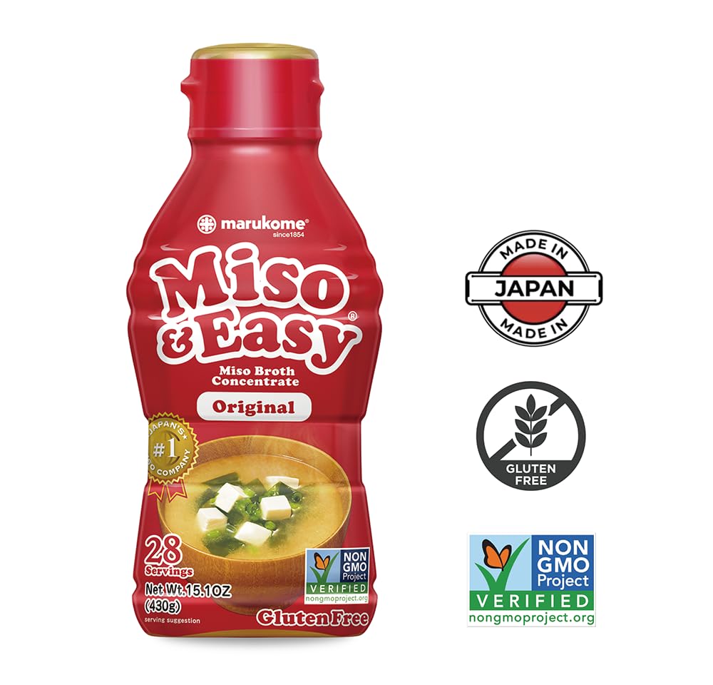 Marukome Miso Easy Original in soup bowl ready to serve.
