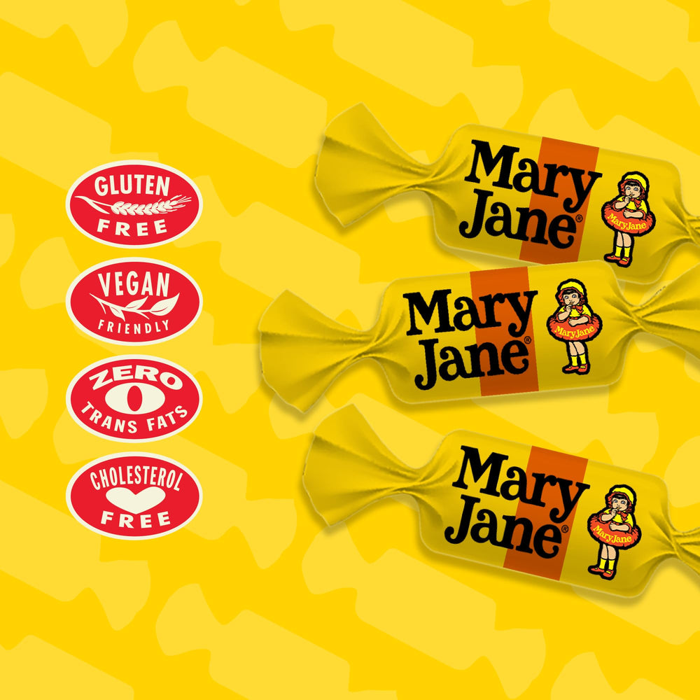 Mary Jane close-up showing chewy texture and peanut pieces.