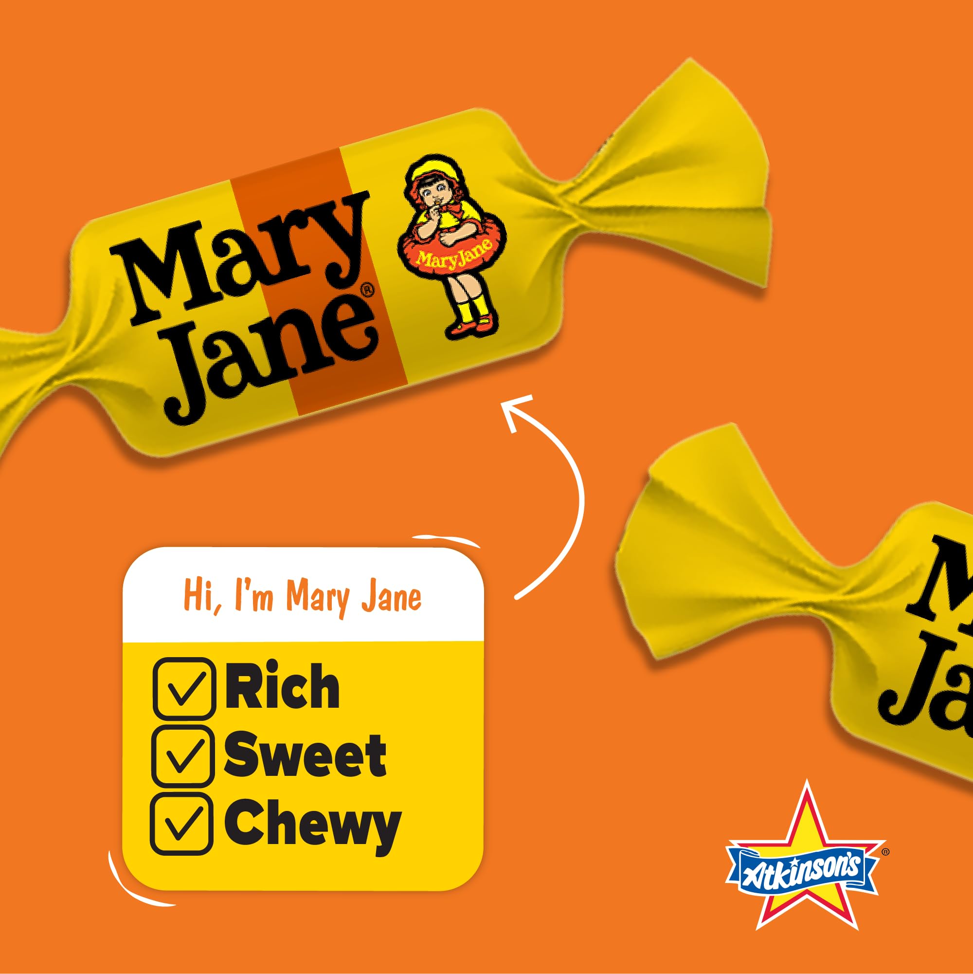 Mary Jane twist-wrap and bite-size design showcased in bag, convenient for sharing.