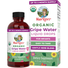 MaryRuth's Gripe Water bottle pour shows easy dosing for newborns