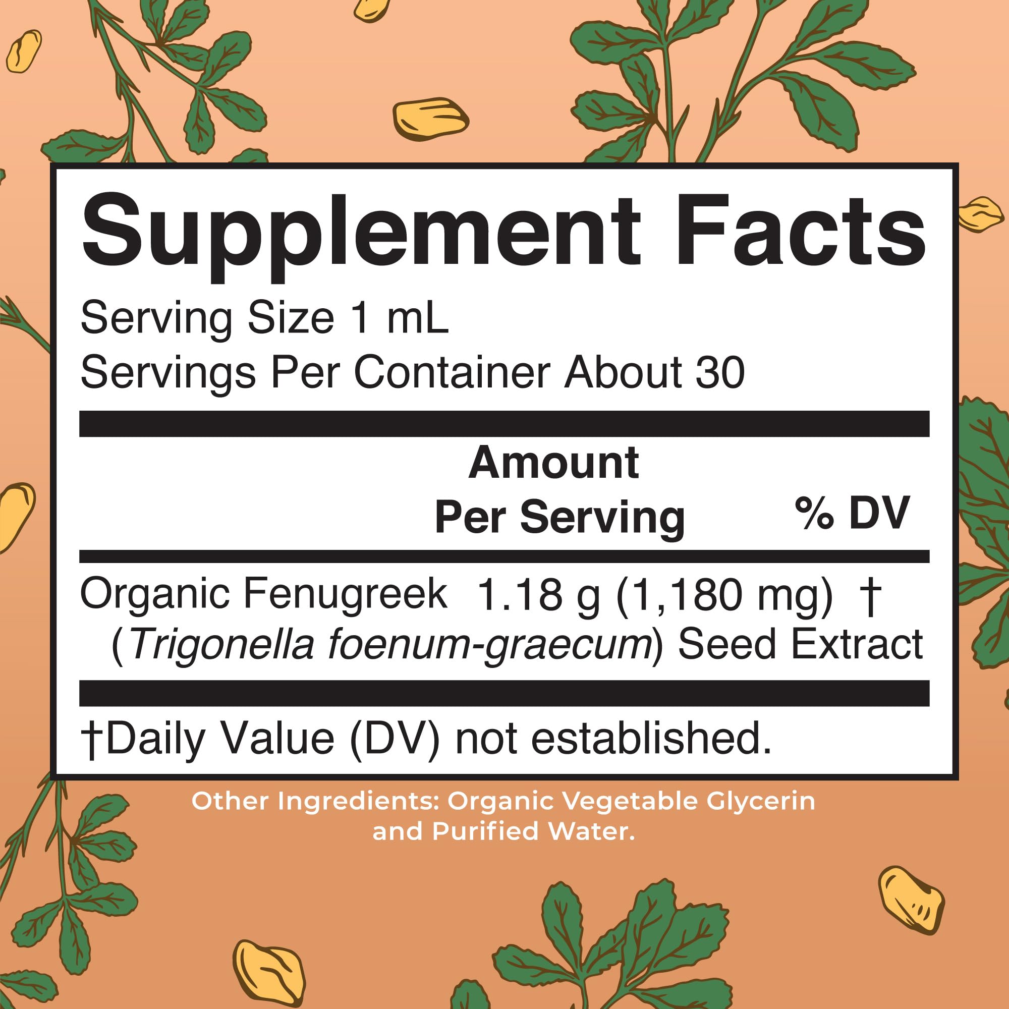 MaryRuth's fenugreek liquid extract dropper dispensing precise drops.