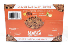 Mary's Gone Crackers Organic packaging highlighting wholesome ingredients for snacking.