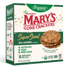 Mary's Gone Crackers SuperSeed Basil & Garlic crackers deliver aromatic herbs and crunch