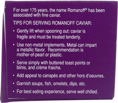 Marzetti Romanoff Black Lumpfish caviar pack shot for upscale gatherings.