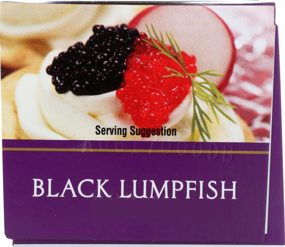 Marzetti Romanoff Black Lumpfish caviar plated serving idea for canapés.