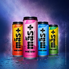 Más+ by Messi Limón Lime League can with citrus zest for refreshing hydration