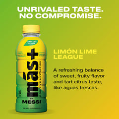 Mas+ by Messi Orange d’Or bottle on workout mat for post-activity hydration