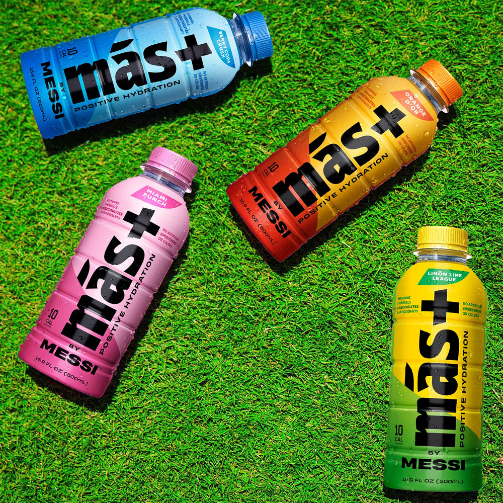 Más+ packaging front shows a 12-pack of Orange d’Or beverages.