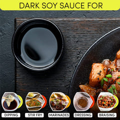 Chin-Su sauce added to a sizzling stir-fry pan for depth and color