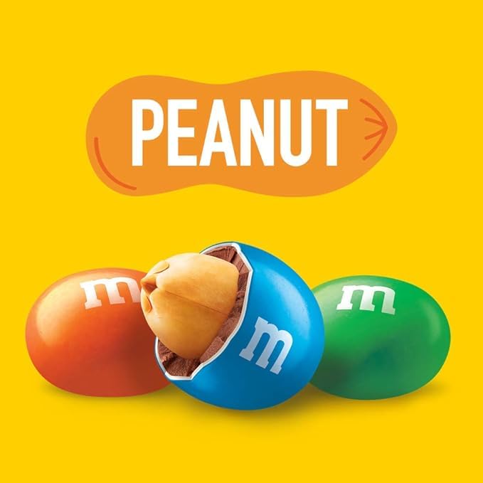 MASHBOX M&M Milk Chocolate with peanuts and bright shells for snacking.