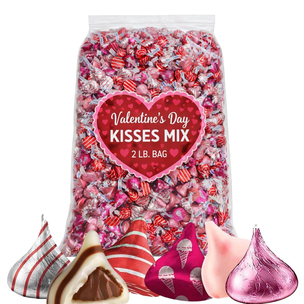 MASHBOX Milk Chocolate Pink in silver-pink-red foil for romantic gifting and festive candy bowls.