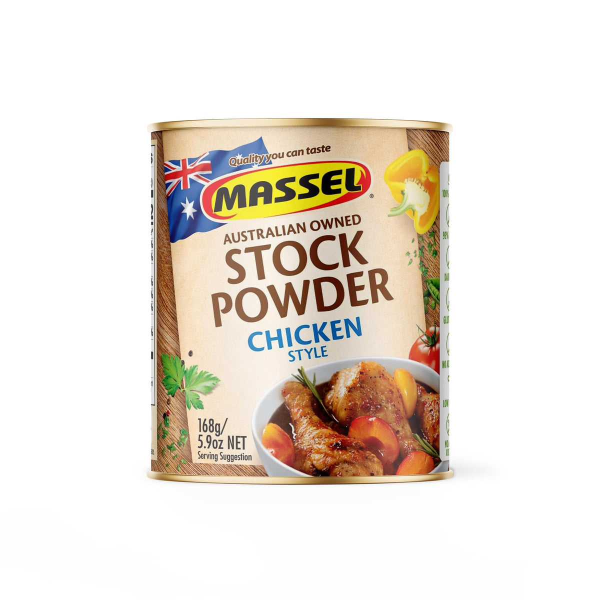 Massel Chicken Style Bouillon Powder canister for easy pantry stock.