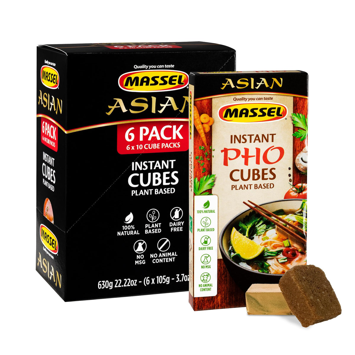 Massel Instant Pho Bouillon Cubes bulk pack front view, convenient broth base