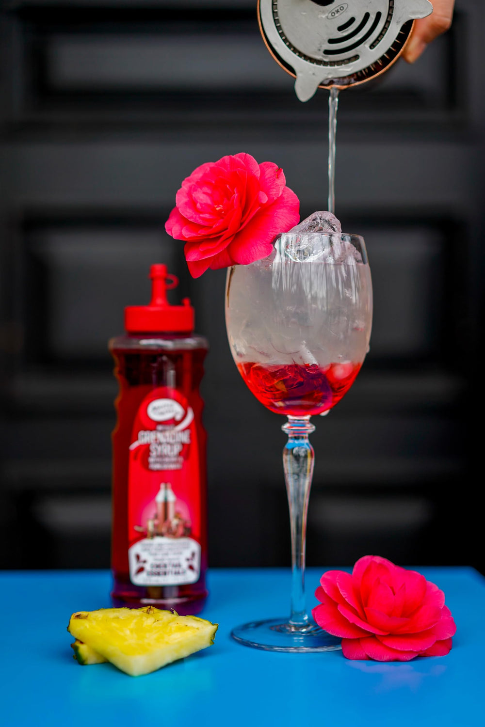 Master of Mixes Grenadine label, brand authenticity and kosher certification.