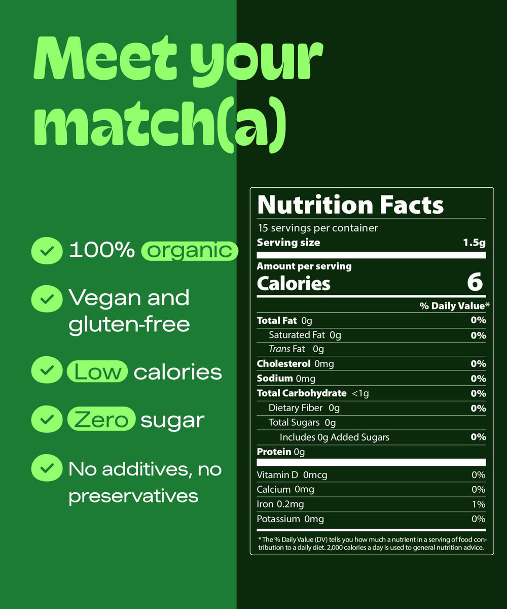 MATCHA DNA 15-stick box: portable, unsweetened matcha for travel routines.