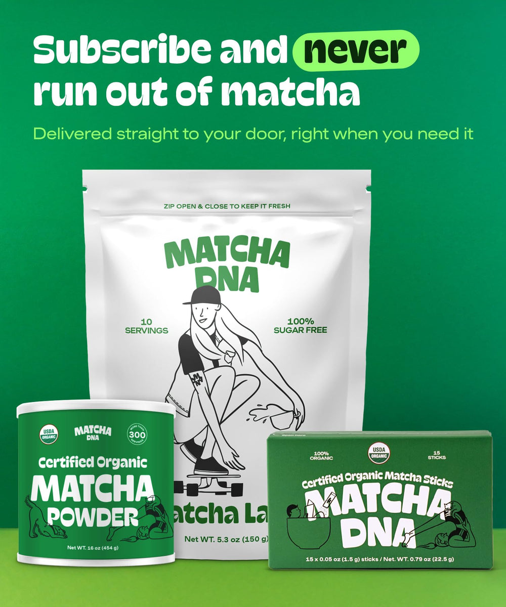 MATCHA DNA baking with matcha: elevates desserts with color and aroma.