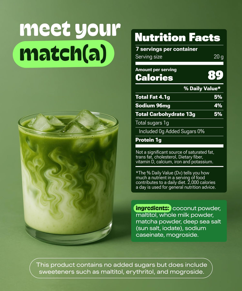 MATCHA DNA coconut latte stick open reveals creamy coconut blend for fast at-home latte.