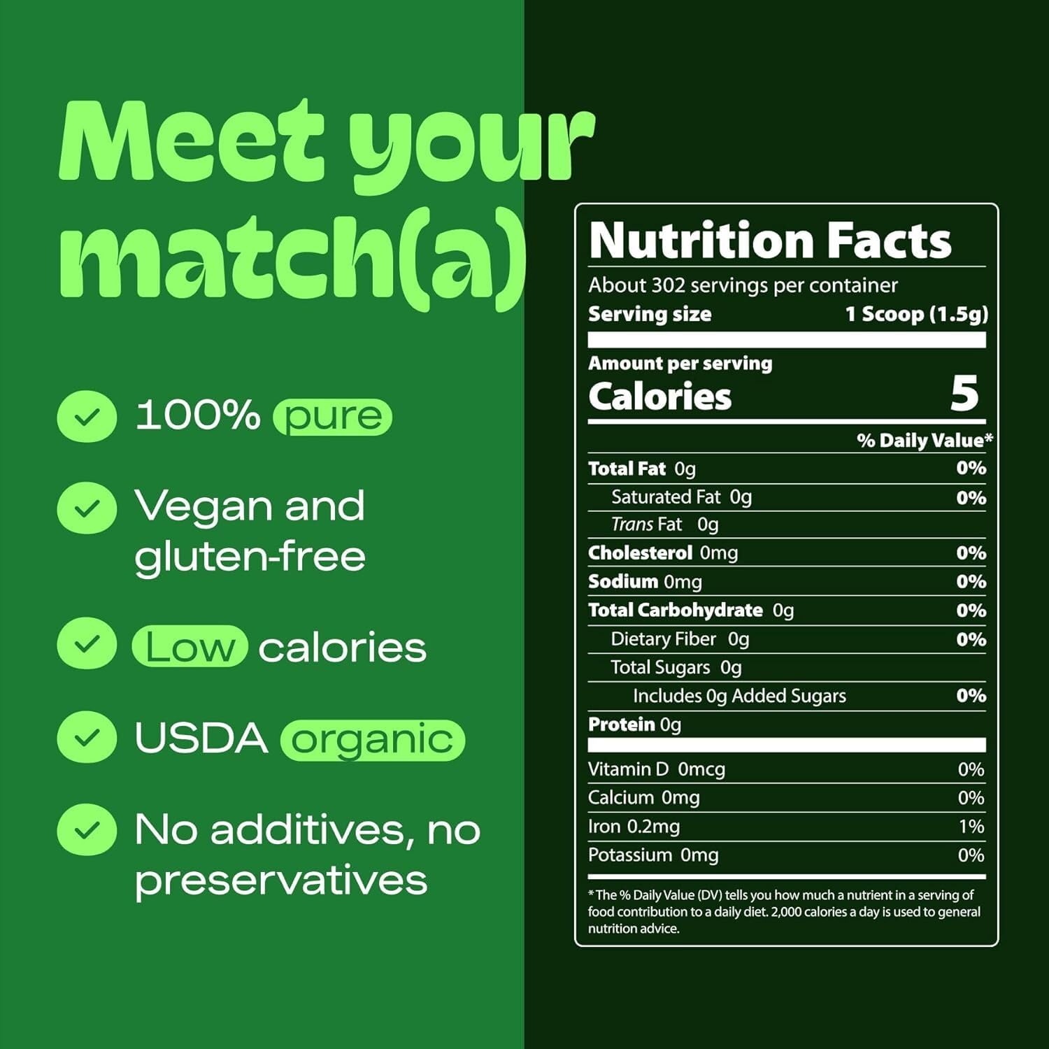 MATCHA DNA DrinkMatcha organic matcha powder closeup highlights vibrant color and premium quality.